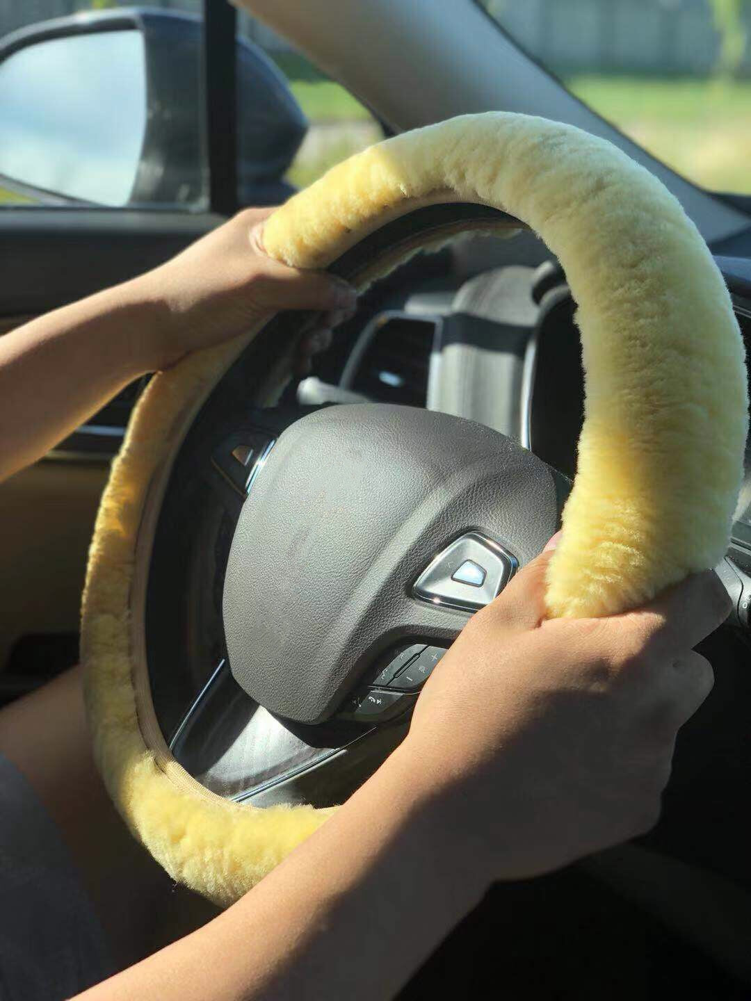 Aegis Cover Corvette Sheepskin Steering Wheel Cover; Sand 809001S Aegis Cover Corvette Sheepskin Steering Wheel Cover; Sand 809001S