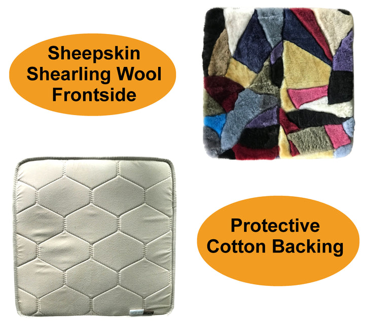 Short Wool Sheepskin Seat Cushion
