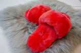 Australian Sheepskin Fluffy Slipper - Watermelon Red