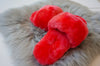 Australian Sheepskin Fluffy Slipper - Watermelon Red