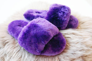 Australian Sheepskin Fluffy Slipper - Purple
