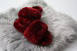 Australian Sheepskin Fluffy Slipper - Dark Red
