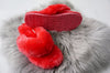 Australian Sheepskin Fluffy Flip-flop - Watermelon Red