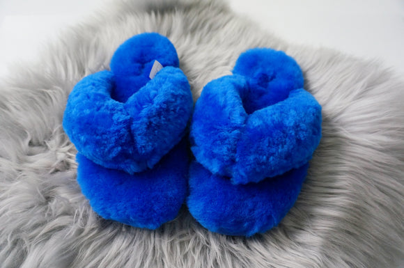 Australian Sheepskin Fluffy Flip-flop - Blue