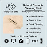 Natural Chamois Leather Camera Lens Eyeglasses Cleaning Cloth (3 Packs: 2 Large, 1 Small)