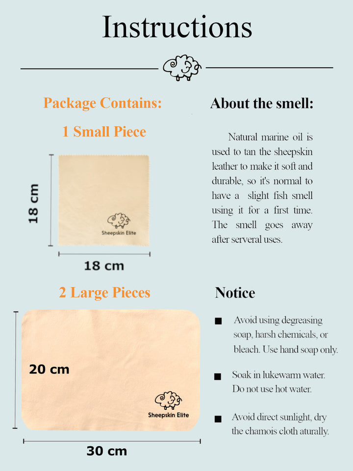 NATURAL CHAMOIS LEATHER CAMERA LENS EYEGLASSES CLEANING CLOTH