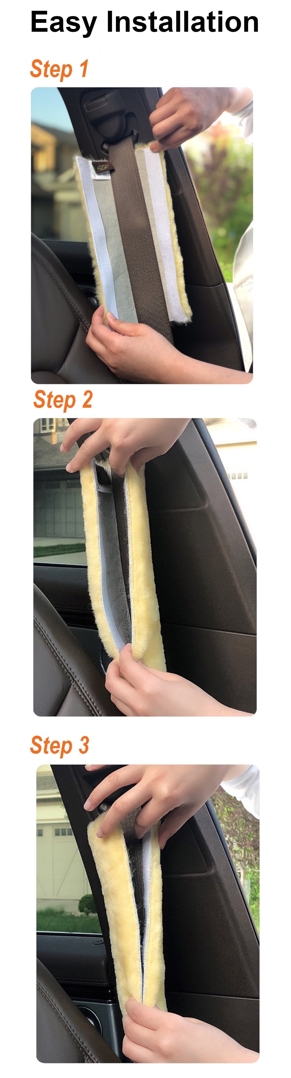 Sheepskin Seat Belt Cover