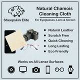 NATURAL CHAMOIS LEATHER CAMERA LENS EYEGLASSES CLEANING CLOTH