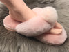 New Style Sheepskin Fluffy Flip-flop with Pong Pong Front - Pink