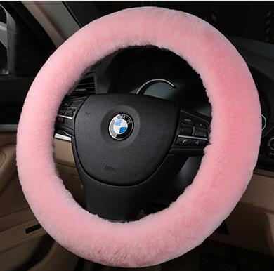 Sheepskin Steering Wheel Cover - Pink